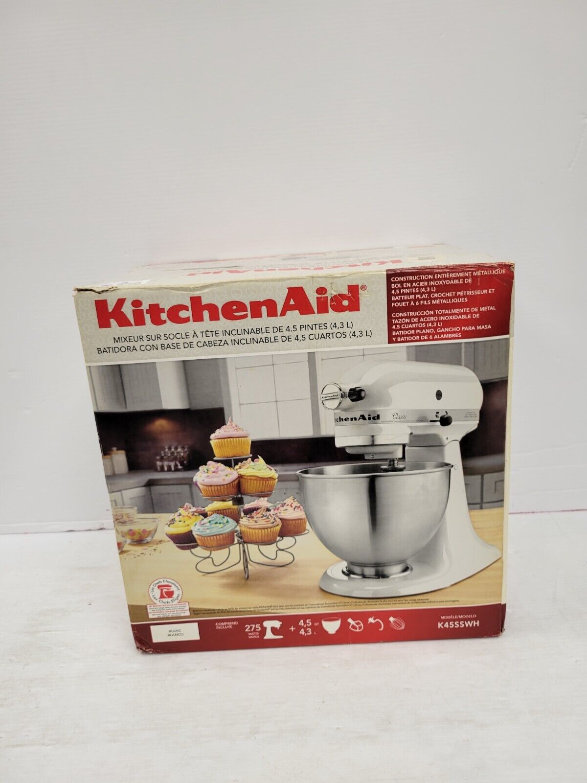 (55903-1) Kitchen Aid K45SSWH Mixer