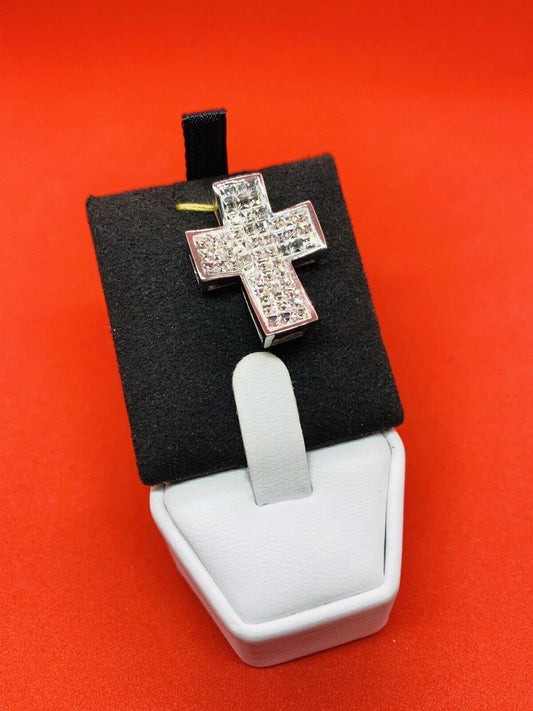 N0109 Cross Silver Pendant With Various Stones