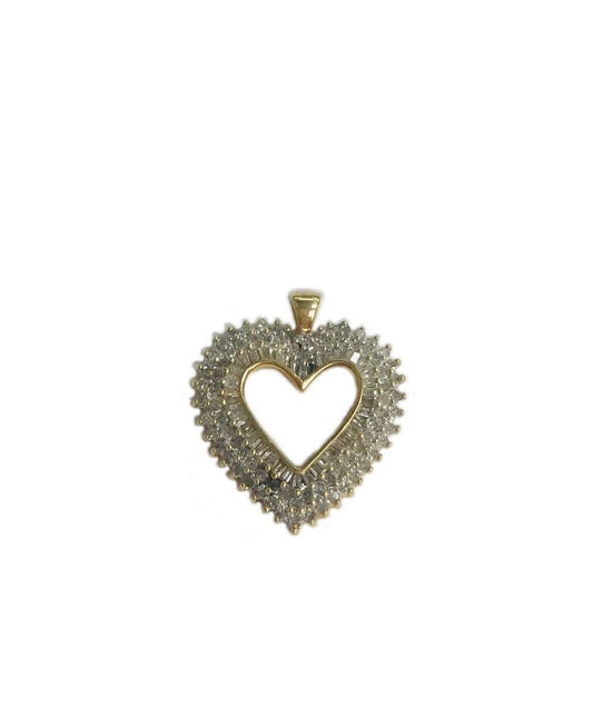 (I-1389-325) gold Diamond heart pendant