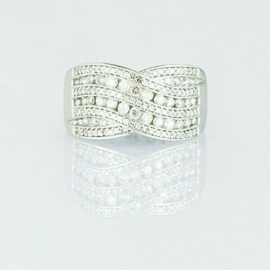 (I-1242-322) 10k white gold multistone diamond ring