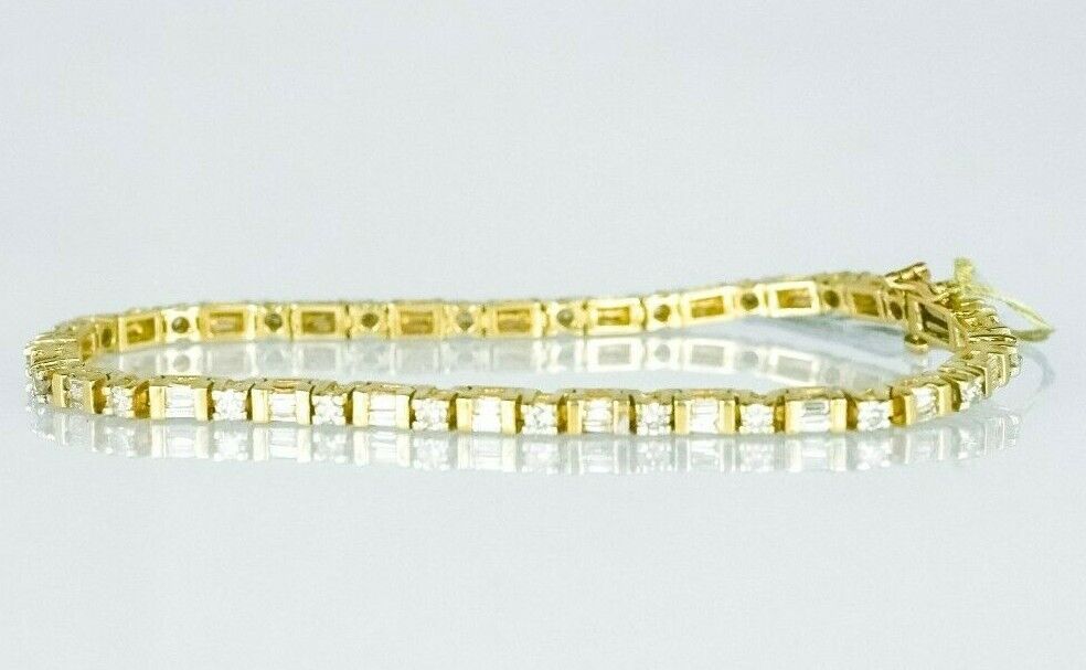 (I-876-233A) 14k gold multistone diamond bracelet