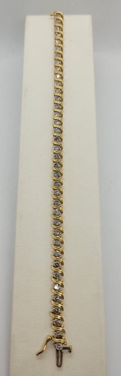 (NI-1506) Ladies 14K Yellow Gold Tennis Bracelet