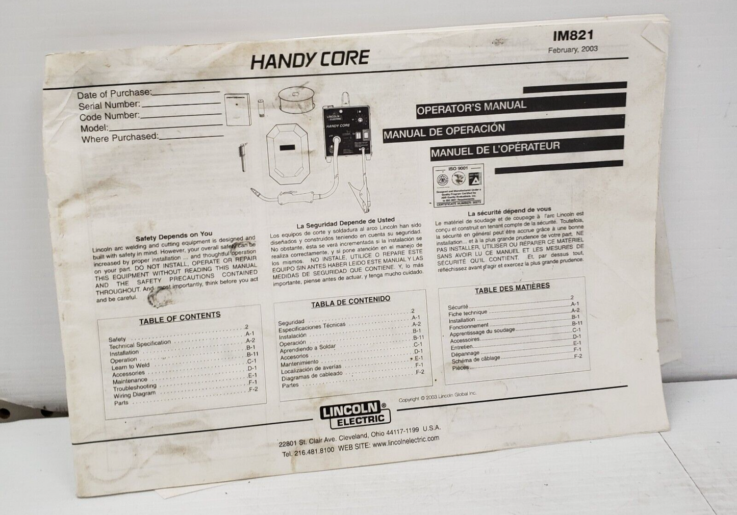 (52678-1) Lincoln Handy Core Electric Welder