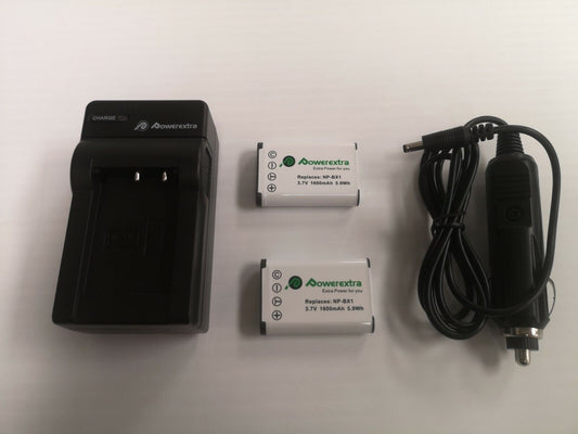 (N013175) Powerextra Digital Battery Charger with NP-BX1 Batteries