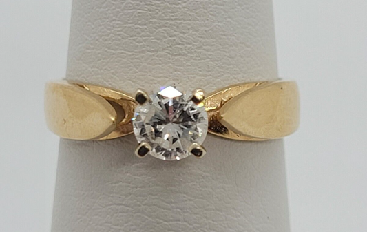 (NI-6423) Ladies 14K Solitary Diamond Ring