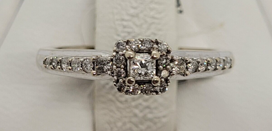 (N67965-1) Ladies 10K White Gold Diamond Ring