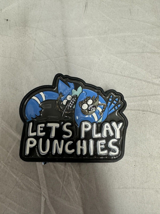 (LUP) The Regular Show " Let's Play Punchies" Belt Buckle